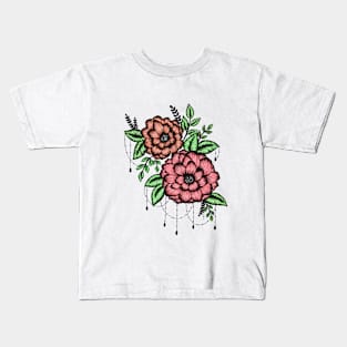 Water-colored floral sketch Kids T-Shirt